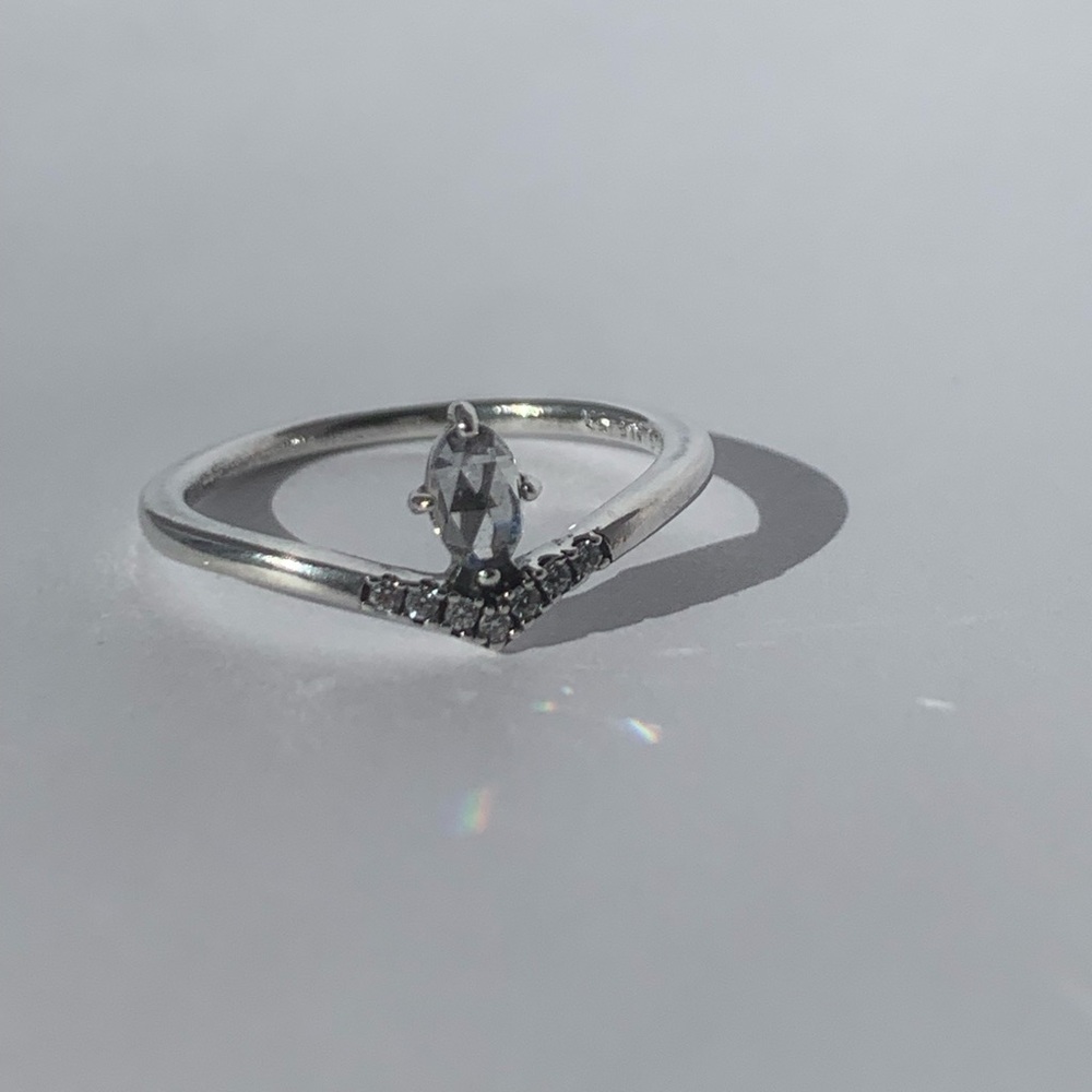Pandora Sparkling Wishbone Ring